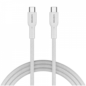 CANYON kábel OnWire 60CL C-C 60W COLOR pletený 1m biely
