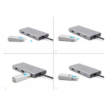 DeLOCK port blocker USB Type-C 10 portov modrá