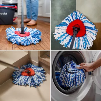 Vymeniteľný mikrovláknový návlek na mop VILEDA model 178330, modrá/biela, kompatibilný s mopmi Vileda