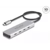 DeLOCK USB Type-C hub 10 Gbps 4 porty hliník sivý