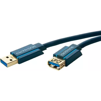 ClickTronic 1,8 m USB 3.0 A/A m/w 1,8 m USB-A-USB-A kábel modrý, USB kábel (70119)