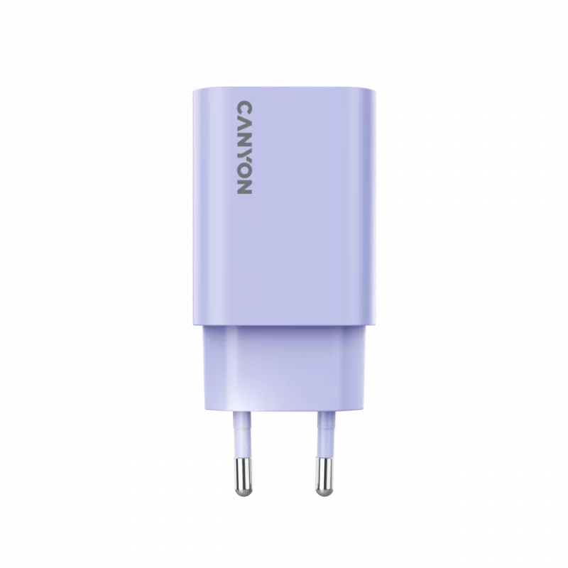 Nástenná nabíjačka CANYON OnCharge 30CL, 30W USB-C PD, 1x PD výstup, EU konektor, fialová