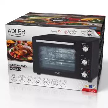 Elektrická rúra Adler AD 6025 — objem 35 L, 1500 W, čierna