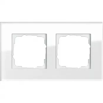 Nástenná doska GIRA Esprit Glass White — bezskrutkový sklenený dizajn, 95×166×9,85 mm