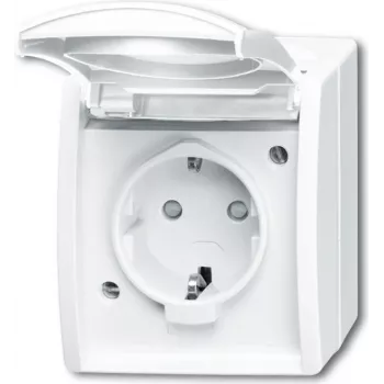 BUSCH JAEGER 20 EBW-54 - CEE 7/3 - 2P+E - biela - IP44 - 250 V - 16 A