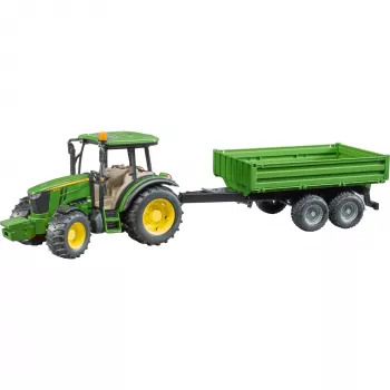 Model traktora BRUDER John Deere 5115 M s vyklápacím prívesom