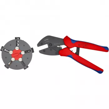Knipex 97 33 02 káblové krimpovacie kliešte krimpovací nástroj modrý, červený