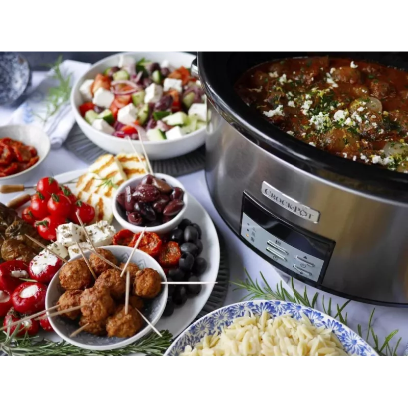Pomalý hrniec Crock-Pot CSC063X 7,5 L, 320 W, puzdro z nehrdzavejúcej ocele, vyberateľná keramická misa