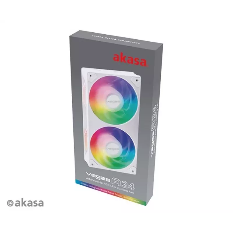 Ventilátor Akasa VEGAS A24 12 cm biely guľôčkové ložisko