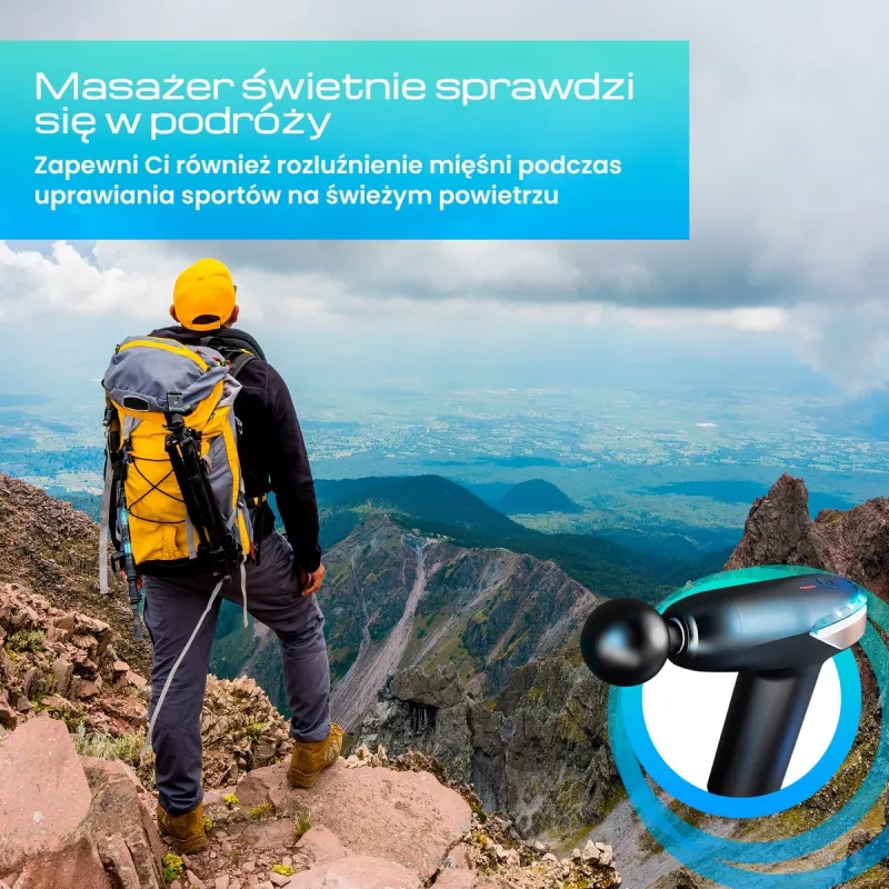 Masážna pištoľ Extralink MSG-02-LITE 3200 ot/min 6 nástavcov