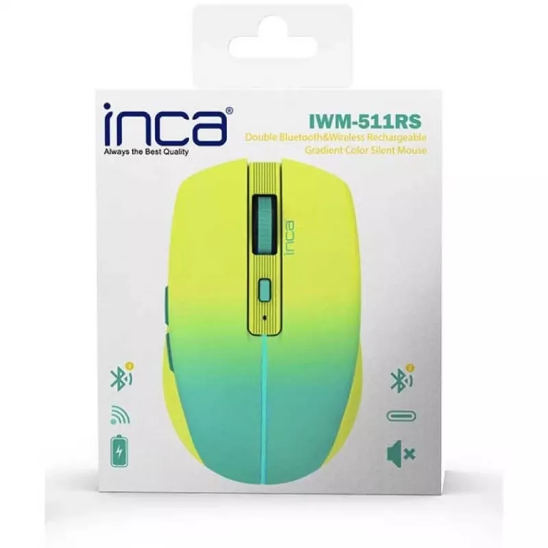 Cian Technology GmbH INCA myš IWM-511RS Bluetooth+bezdrôtová RGB základná farba žltá