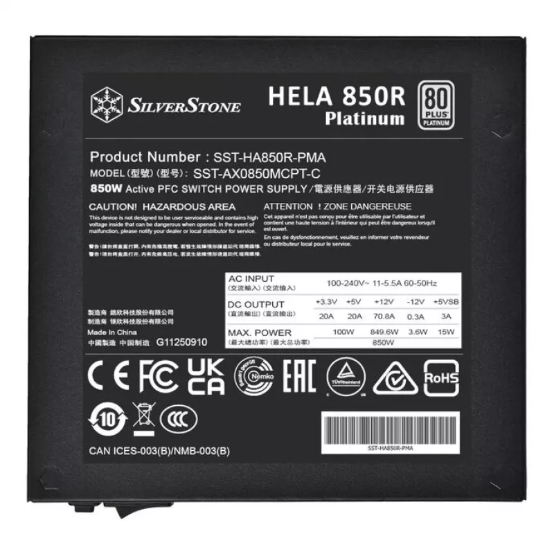 Napájací zdroj SilverStone HELA 850R 850 Watt