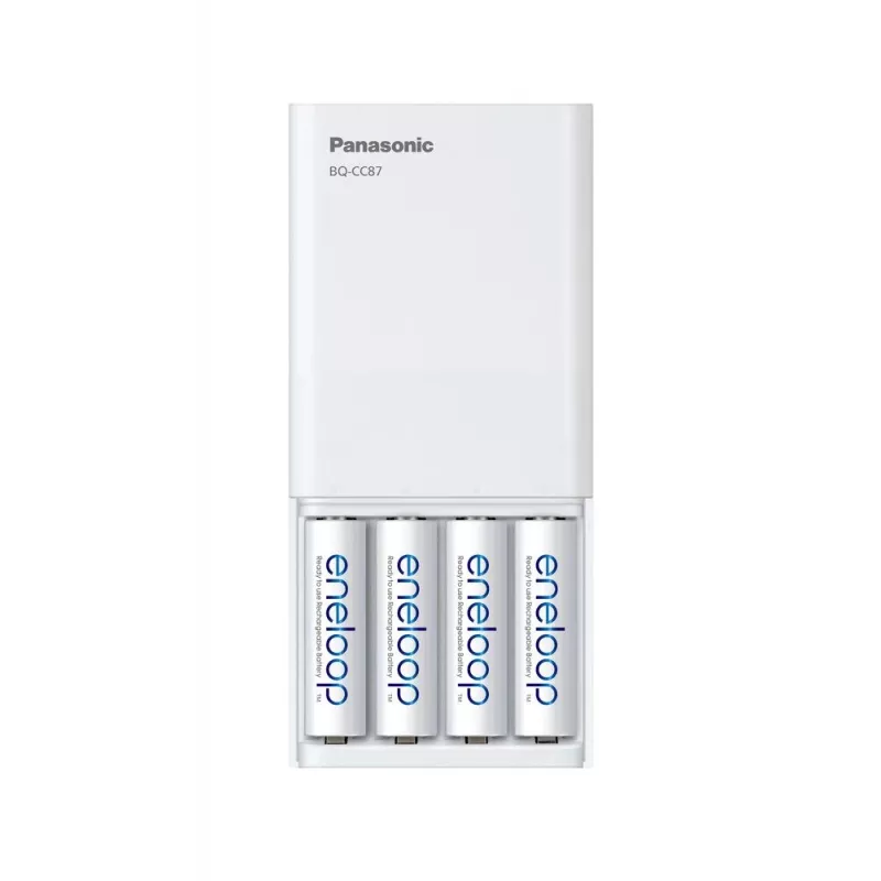 USB nabíjačka PANASONIC Eneloop Smartplus BQ-CC87 + 4x AA 2000 mAh (K-KJ87MCD40USB)