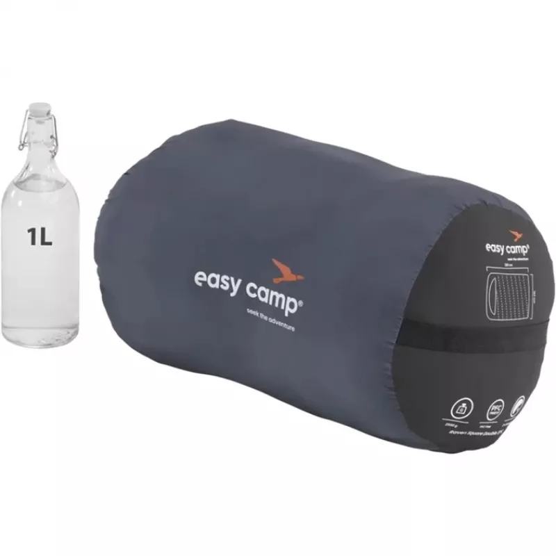 Spacák Easy Camp 240209 dospelí mikrovlákno Oxford polyester čierny