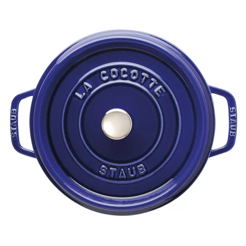 Staub 24 cm okrúhly liatinový kastról tmavomodrý
