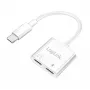LogiLink USB-C audio adaptér USB-C/M na 2x USB-C/F 60W PD biely