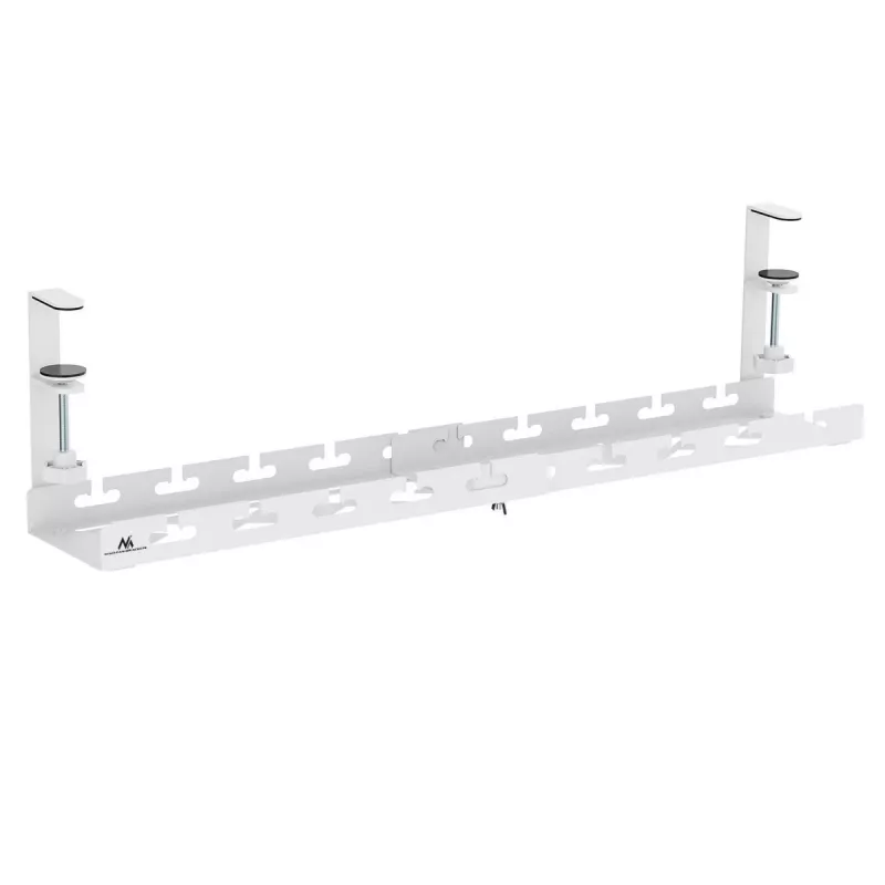 Maclean organizér káblov pod stolom, max. zaťaženie 5 kg, max. 728 mm, biely, MC-103 W