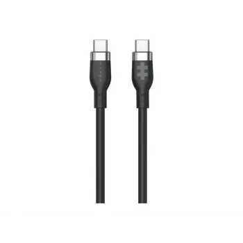 Hyper 1,5 m silikónový USB-C na USB-C 60W nabíjací kábel - čierna