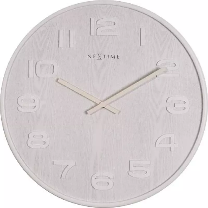 NeXtime 3096WI - nástenné hodiny - quartzové hodiny - okrúhle - biela - drevo - drevo