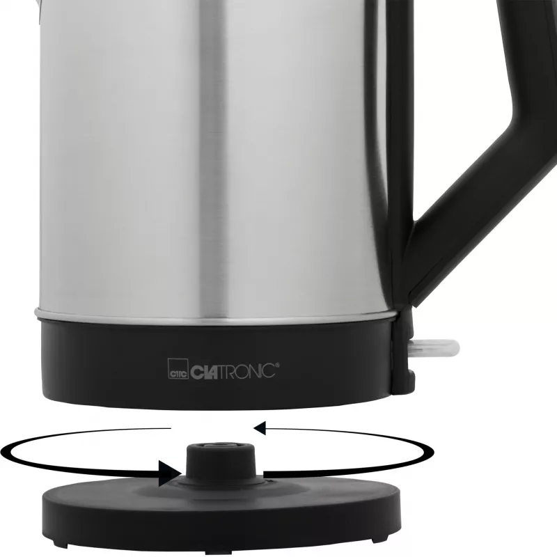 Rýchlovarná kanvica Clatronic 1,5 L 2200 W čierna nerez