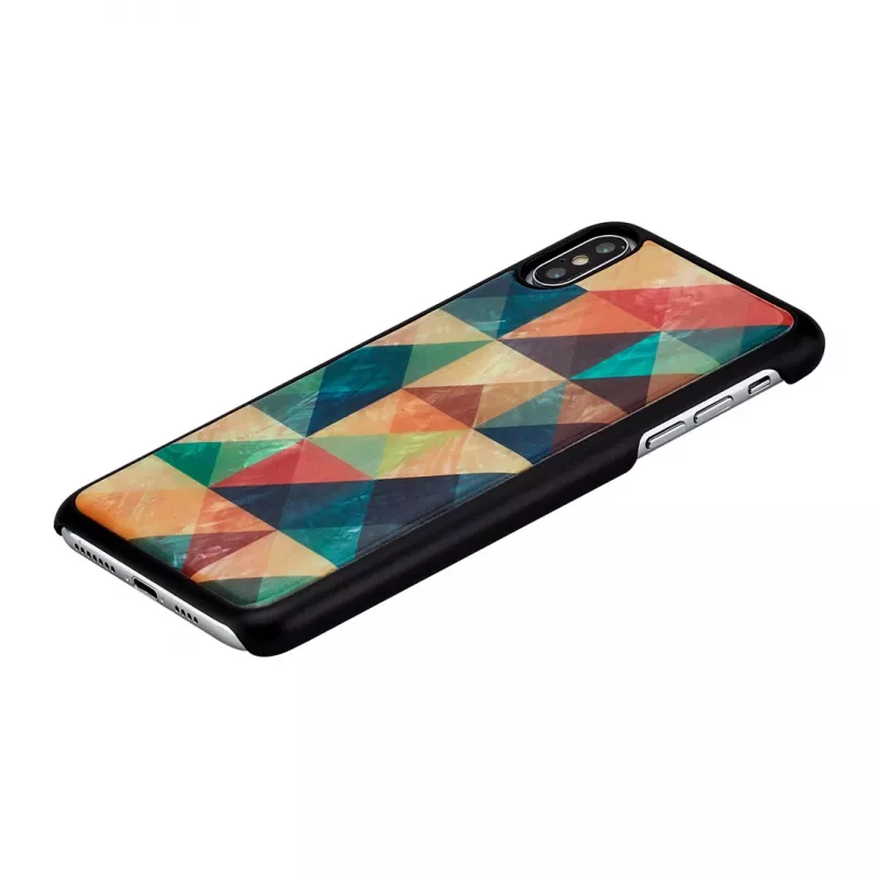 Puzdro na telefón iKins pre iPhone XS Max — mozaikový vzor, čierna
