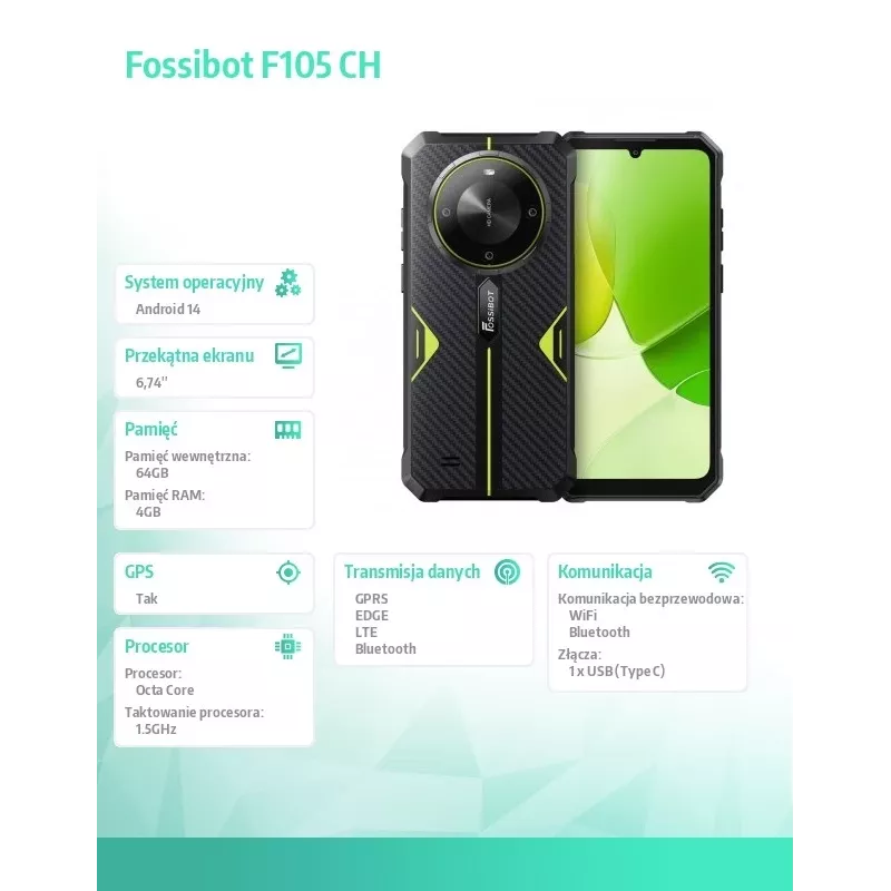 Smartphone FOSSiBOT F105 – model F105 zelený CH