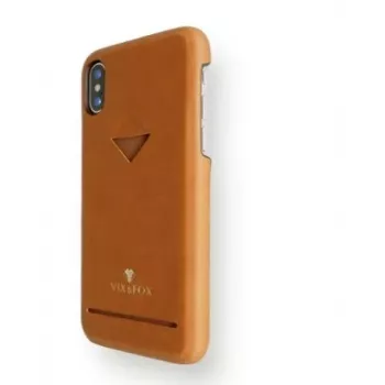 Zadný kryt s priehradkou na karty VixFox pre iPhone XSMAX – karamelová hnedá, zadné puzdro s priehradkou na karty