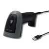 Ručný čítač čiarových kódov QOLTEC 50863 — 1D/2D skener, USB káblový, LED senzor, čierny, 5V, 1,8 m kábel