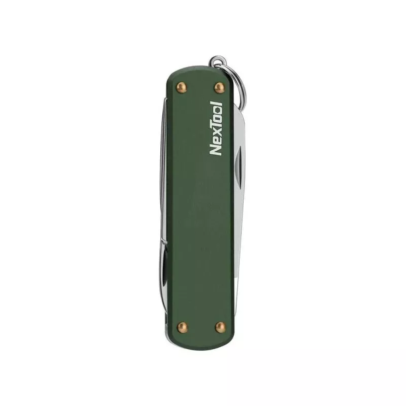Multitool nôž Nextool NE0143 – kompaktný skladací multitool s kliešťami, čepeľami, skrutkovačom, zelený, nerez, 64,5×152 mm, 29 g