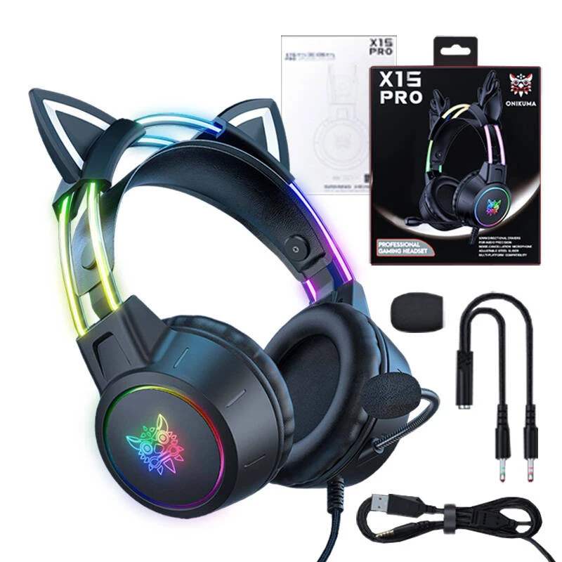 Headset Onikuma X15 PRO herný headset mačka čierny