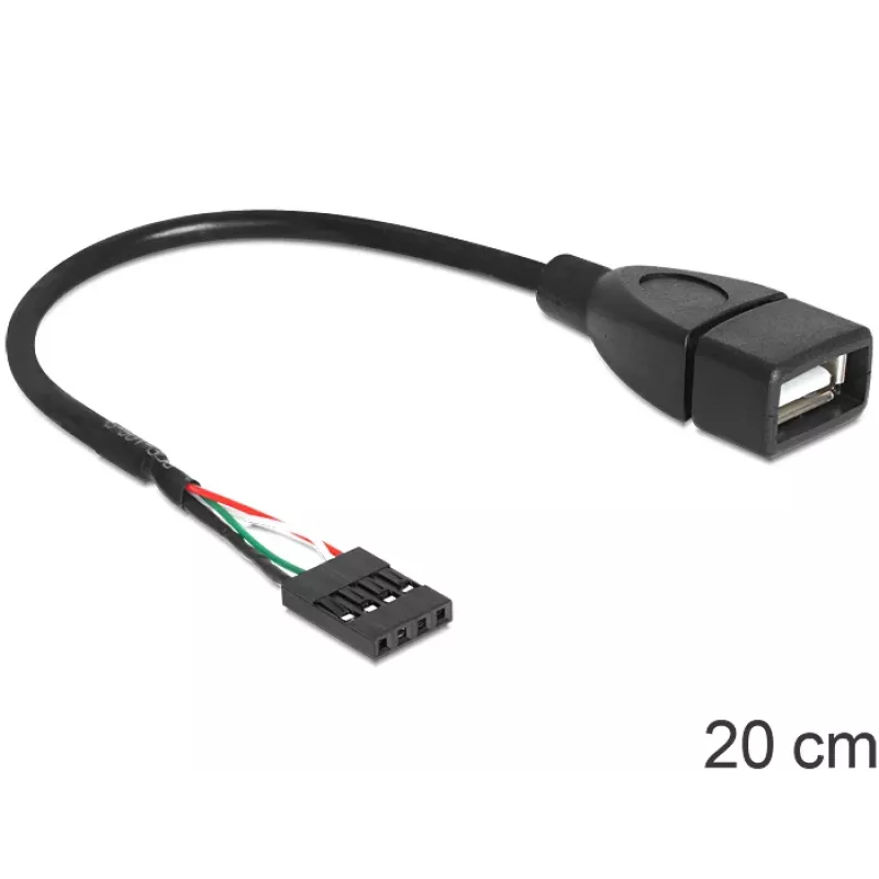 Delock kábel USB kolíkový konektor samica > USB 2.0 Type-A konektor samica 20 cm (83291)
