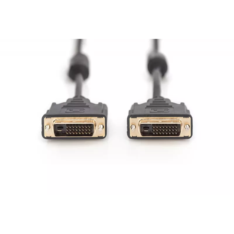 Assmann DVI prepojovací kábel. DVI(24+1). 2x ferit M/M. 10.0m. DVI-D dual link. UL. bl (AK-320101-100-S)