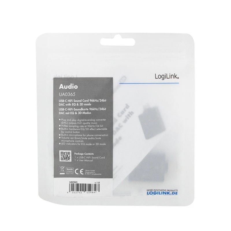 USB3.2 audio adaptér USB-C/samec na 2x 3,5-mm samica 7.1