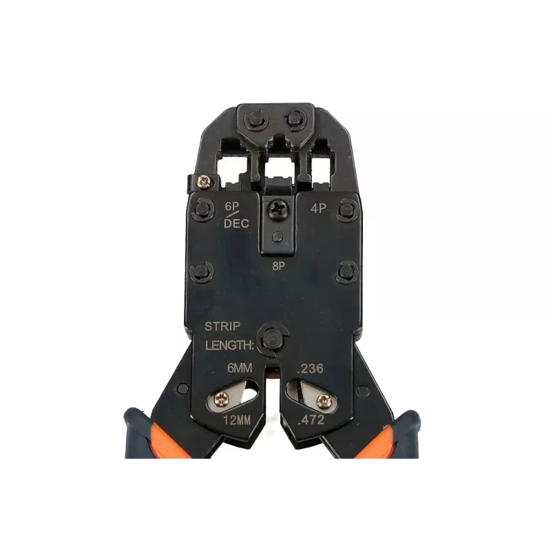 Extralink RJ45 krimpovacie kliešte 4P+6P+8P s račňou pre modulárne konektory, 1 ks