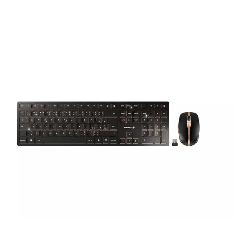 CHERRY DW 9100 SLIM klávesnica myš v cene univerzálna RF Wireless + Bluetooth česká, slovenská čierna