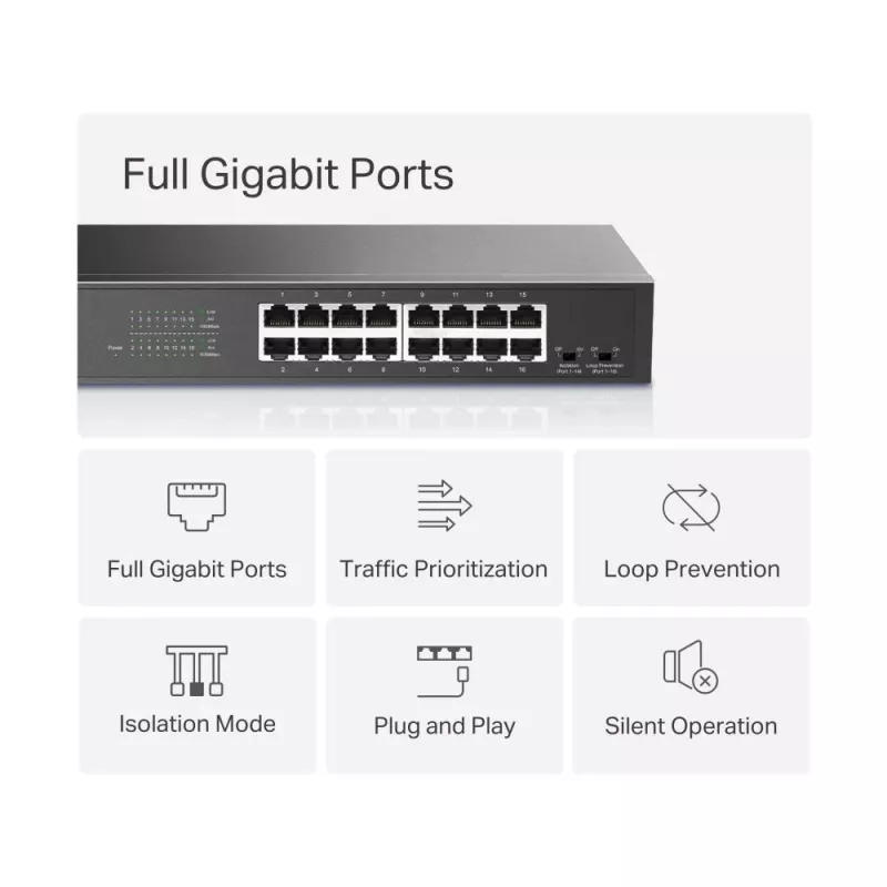 Mercusys MS116GS sieťový switch Gigabit Ethernet (10/100/1000) čierny