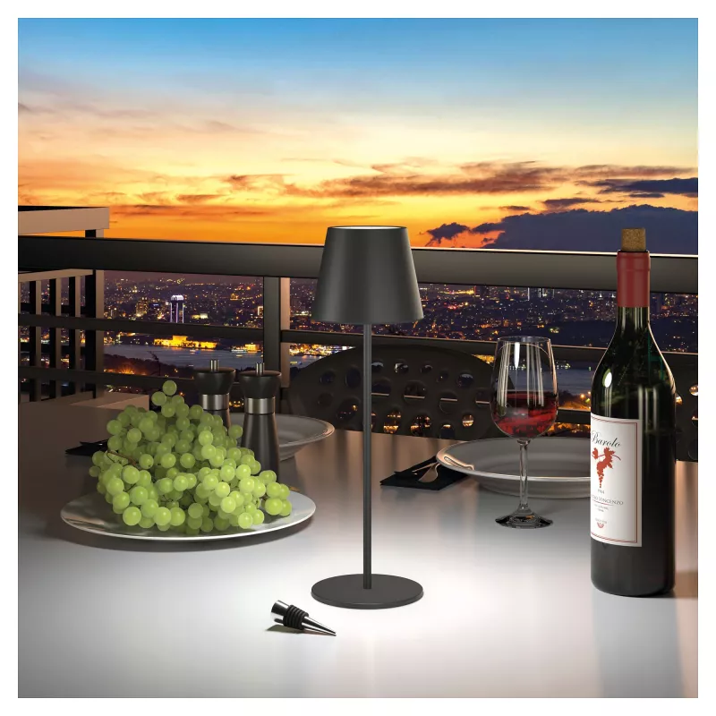 RealPower TableLight 360 3W LED stolná lampa čierna IP44