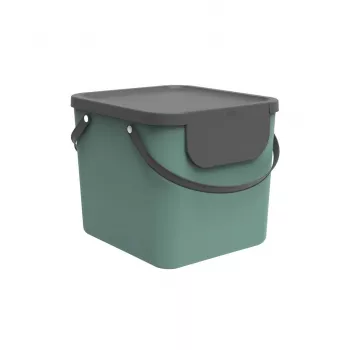 Nádoba na odpad rotho Albula 40 l obdĺžniková plast, zelená, 40 l, 400×358×340 mm