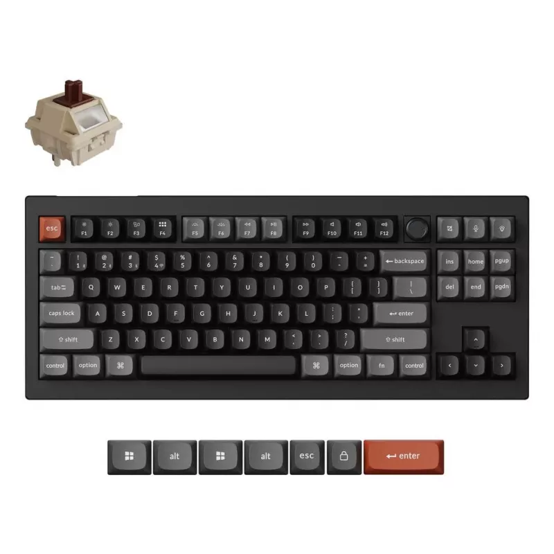 Mechanická klávesnica Keychron V3 Ultra 8K – kábel & Bluetooth, QWERTY, RGB, čierna