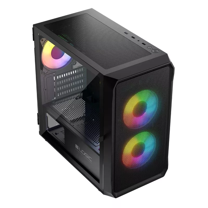 Počítačová skriňa Logic Concept Portos Mini ARGB Micro ATX čierna