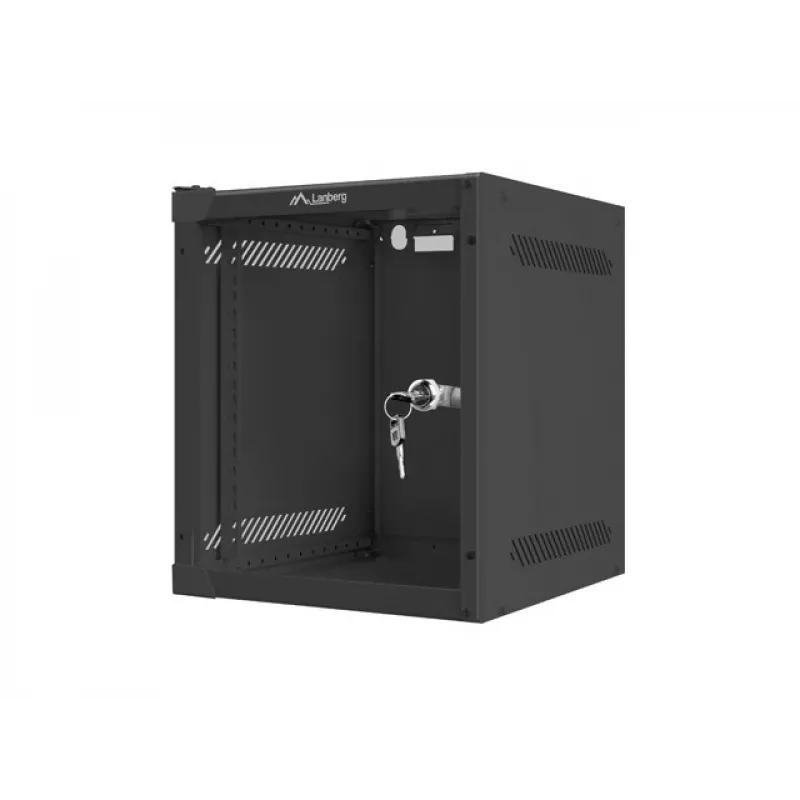 Lanberg WF10-2306-10B nástenná rack skriňa 10" 6U, 280×310 mm, sklenené dvere, 20 kg, čierna (RAL 9004)