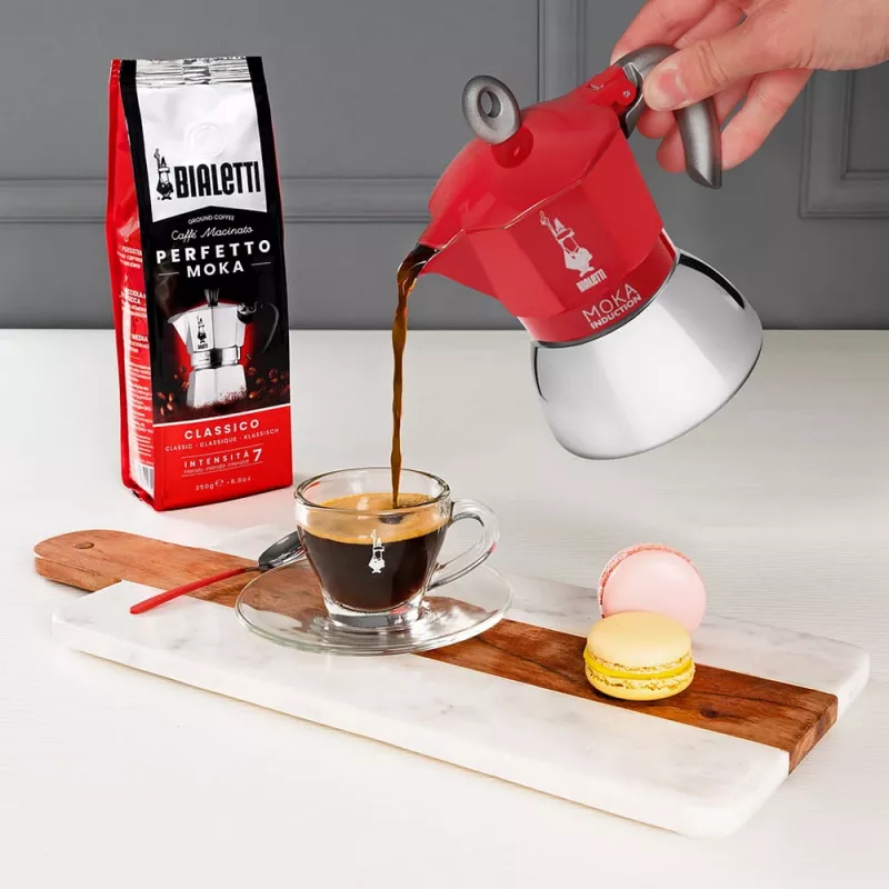 Bialetti Moka Induction moka kanvica 0,1 L červená strieborná