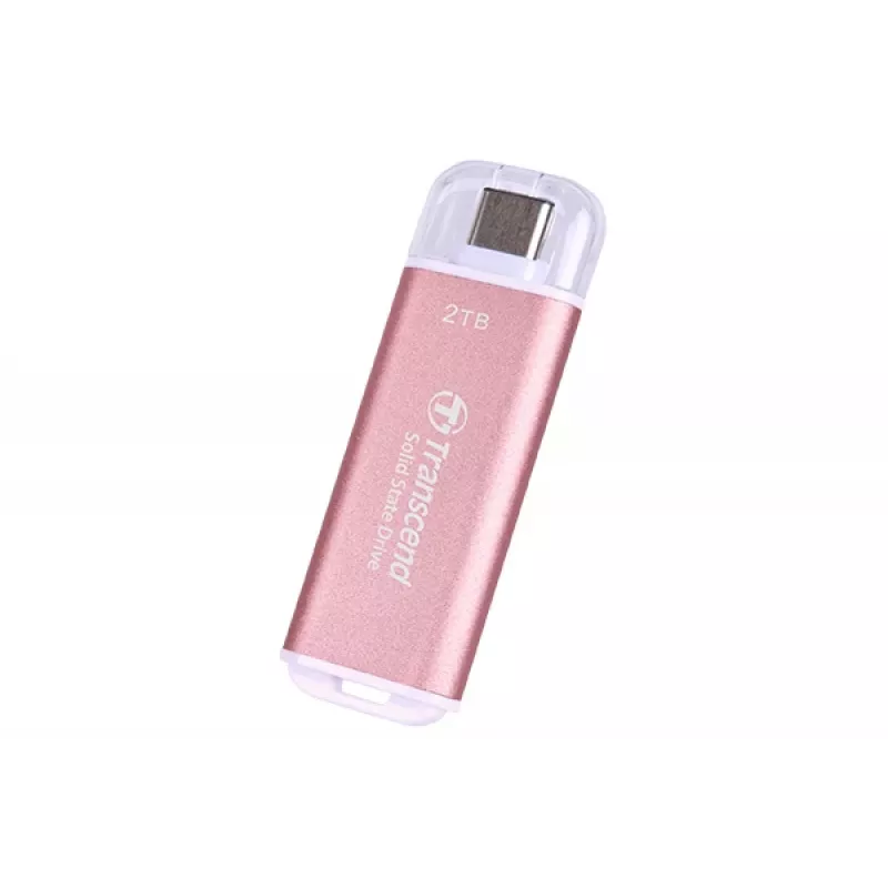 Transcend ESD300P 2 TB prenosný SSD, USB-C 10 Gb/s, ružový, TS2TESD300P