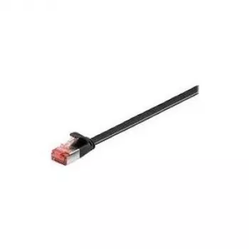 Wentronic Goobay CAT 6 plochý patch kábel, U/FTP, čierny, 15 m - medený materiál (94238)