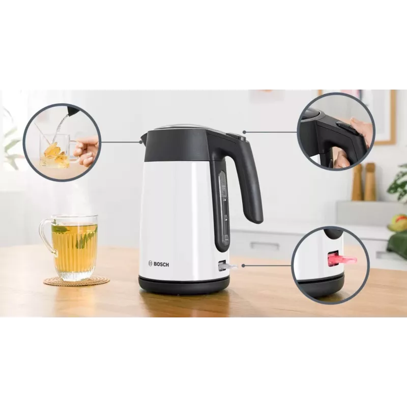 Bosch TWK7L461 rýchlovarná kanvica 1,7 l 2400 W biela