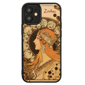 Puzdro na telefón Man and Wood pre iPhone 12 mini — séria Zodiac, čierna