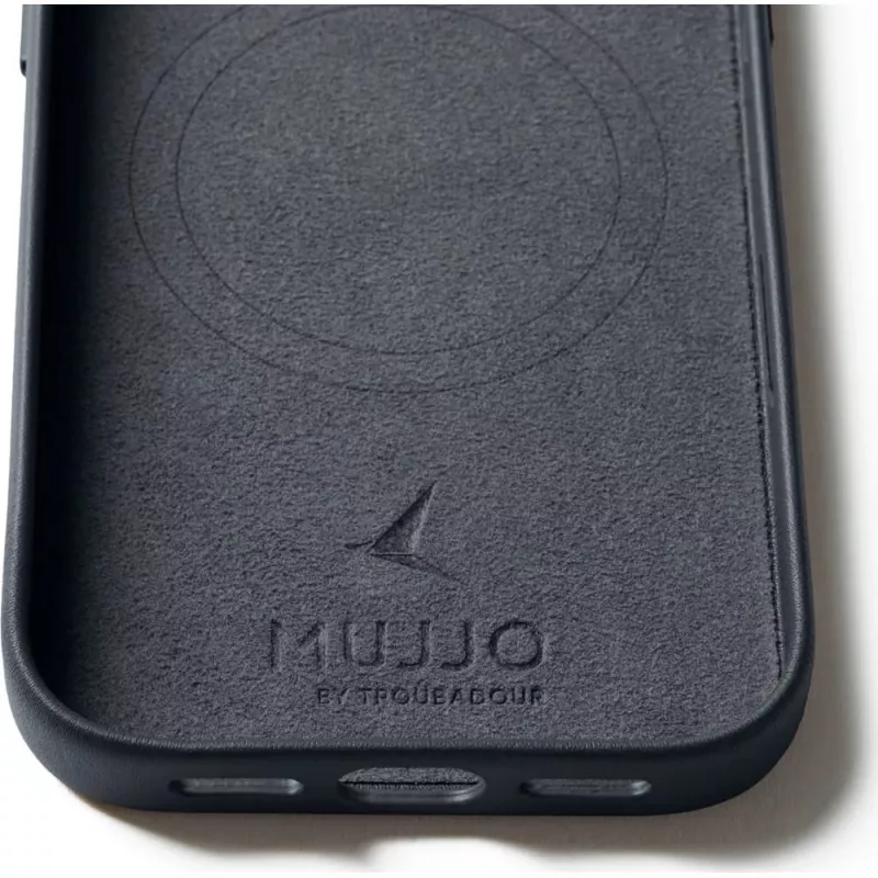 Mujjo Full Leather Case MagSafe puzdro pre iPhone 17 Pro sivá