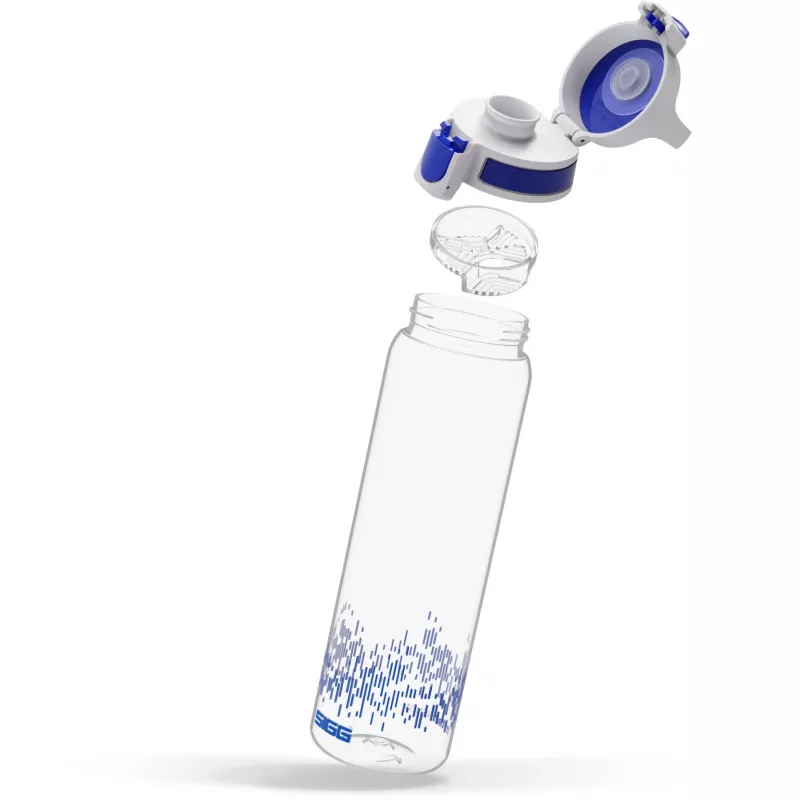 Fľaša na pitie Total Clear One MyPlanet modrá 0,75 L transparentná/tmavomodrá, uzáver ONE na jednu ruku