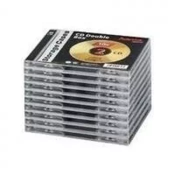 Hama CD dvojité jewel case štandard, balenie 10 ks 2 disky transparentné