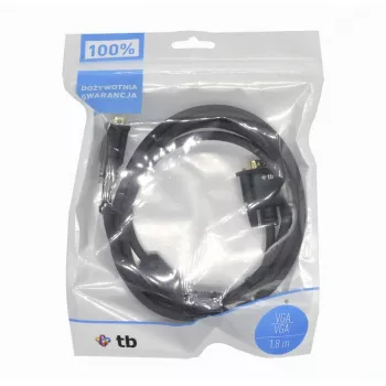 TB VGA kábel 15M-15M 1,8 m čierno-zlatý (AKTBXVGAMMG180B)